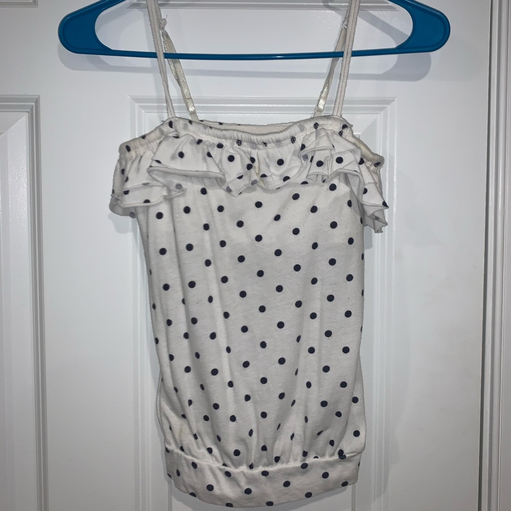 Women’s polka dot white tank